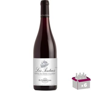 VIN ROUGE M. Chapoutier Les Pentues 2019 Côtes du Rhône Villages - Vin rouge de la Vallée du Rhône x6
