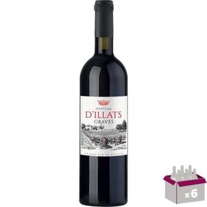 VIN ROUGE Château d'Illats 2019 Graves - Vin rouge de Bordeaux x6