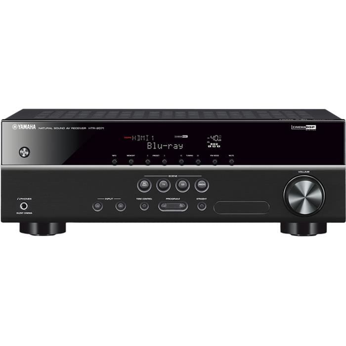 YAMAHA HTR-2071BL - Amplificateur 5.1 Home Cinéma - Son surround sur 5 canaux : 70-100-140W - Décodage format HD Audio - Noir