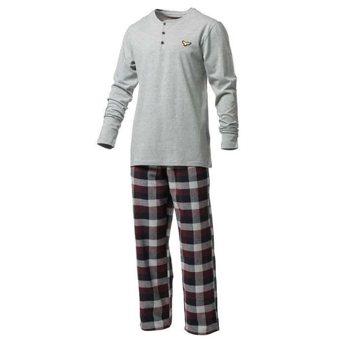KENSINGTON EASTSIDE - Light grey marl - tee shirt gris clair chiné /Pantalon Marine/rouge carreaux