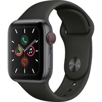 Apple Watch Series 5 Cellular 40 mm Boîtier aluminium Gris Sidéral - Bracelet Noir - S/M (2019) - Reconditionné - Etat correct