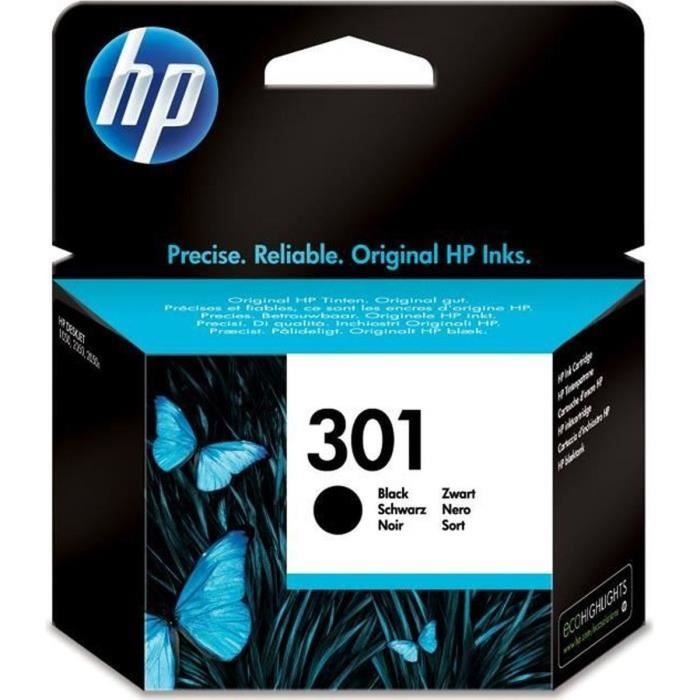 HP 301 cartouche d'encre noire authentique pour HP Envy 4505 et HP DeskJet 1050/1512/2548/3057A (CH561EE)