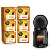 KRUPS Nescafé Dolce Gusto Machine à café + 6 boites de 12 capsules de café, Compact, Pression 15 bars, Mode éco, Piccolo XS YY4511FD