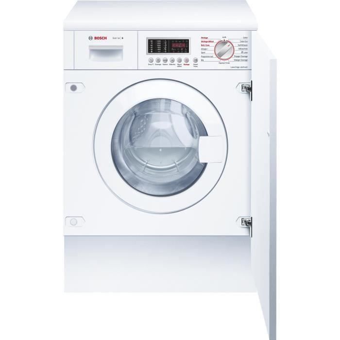 Lave-linge séchant tout intégrable BOSCH WKD28541FF - Lavage 7 kg / séchage 3,5 kg - Classe B - 1400 tours/min - Blanc