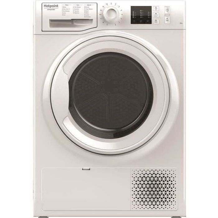 Sèche-linge pompe à chaleur HOTPOINT NTM1081FR - 8 kg - Induction - Classe A+ - Blanc