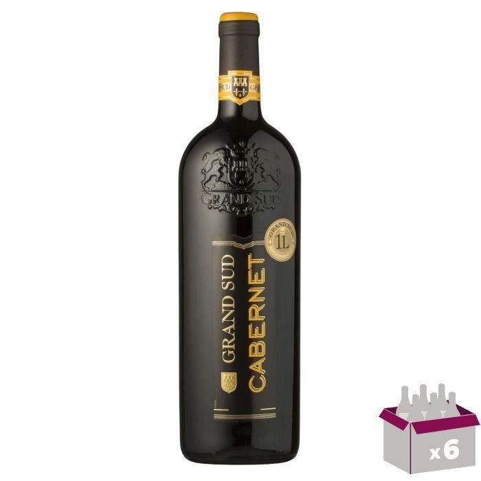 Grand Sud Cabernet IGP Pays d'Oc - Vin rouge du Languedoc Roussillon - 1L x6