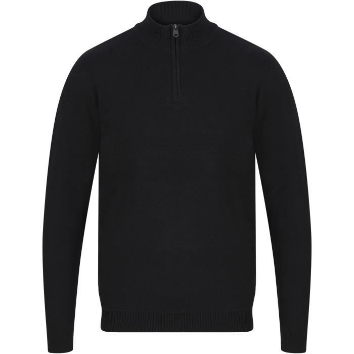 KENSINGTON EASTSIDE Pull Col Montant Zippé Noir Homme