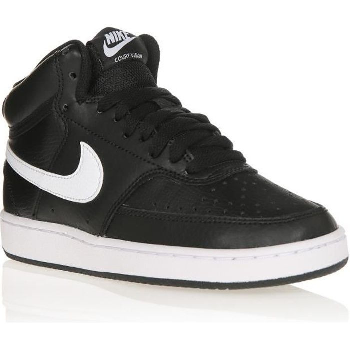 NIKE Baskets Court Vision Mid Noir/Blanc Femme