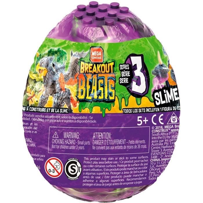 MEGA CONSTRUX Breakout Beasts - Créature surprise à construire et slime (modèle aléatoire) - Série #3 - 5 ans et +