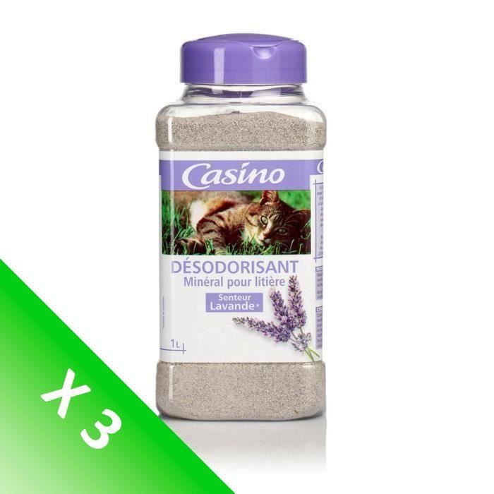 Lot de 3 Désodorisant minéral pour litière 3 x 1 L