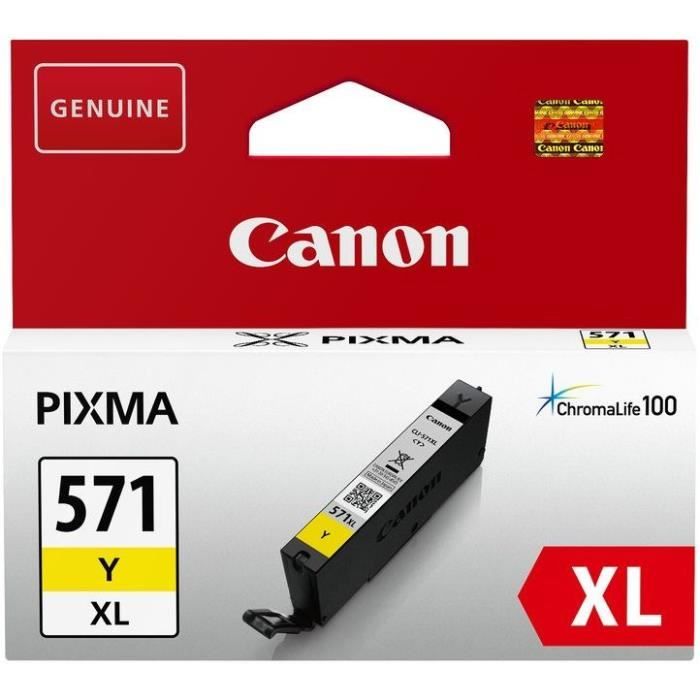CANON Cartouche dencre CLI-571 XL grande capacité Jaune (CLI571XL)