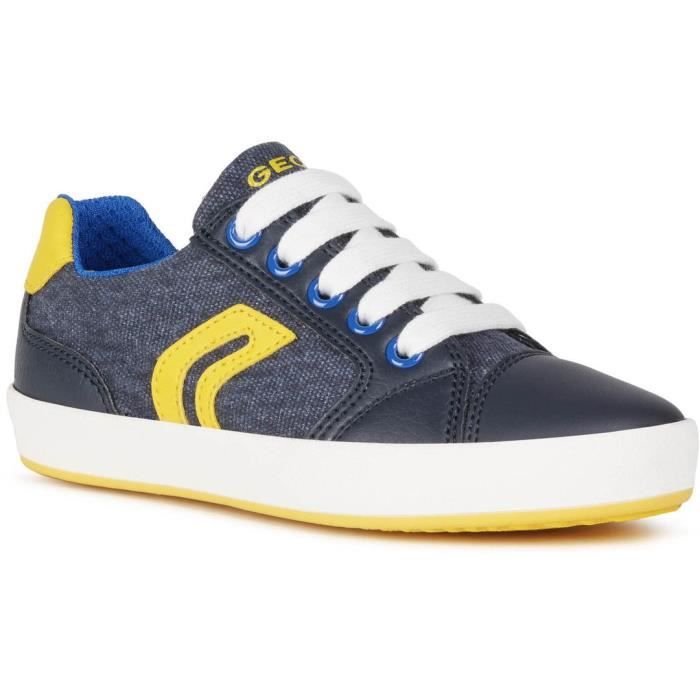 GEOX Sneakers J Gisli Bleu Marine/Jaune Enfant Bleu Marine - Cdiscount  Chaussures