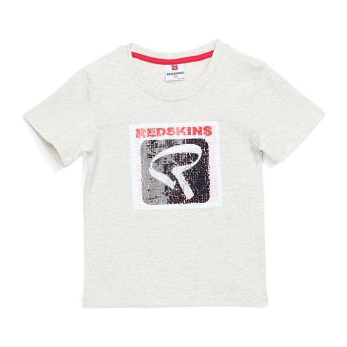 REDSKINS T shirt Beige Sequins r versibles Magiques Enfant