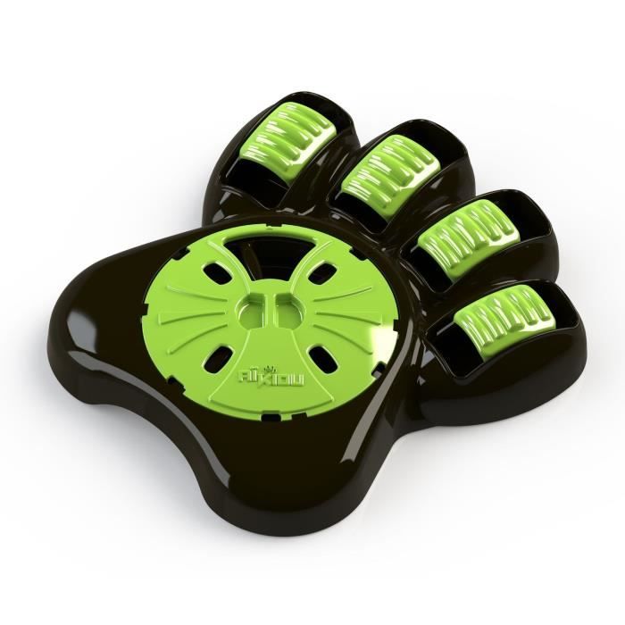 AIKIOU Paw Gamelle interactive - Marron et vert - Pour chien
