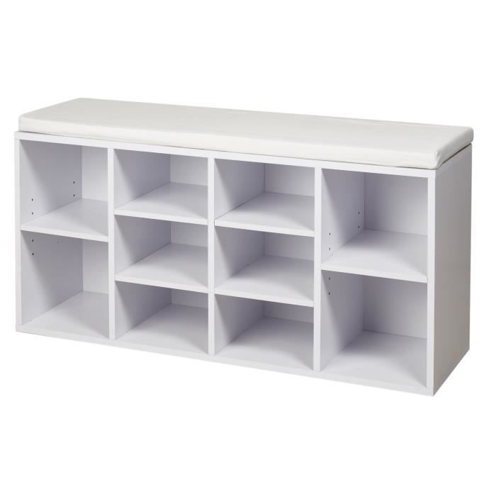 Skarpa Meuble A Chaussures Contemporain Melamine Blanc L 100 Cm