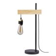 DETROIT Lampe industrielle en bois - 24 x 18 x H60 cm - Noir - Ampoule décorative E27 40W fournie-2