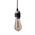 DETROIT Lampe industrielle en bois - 24 x 18 x H60 cm - Noir - Ampoule décorative E27 40W fournie-3