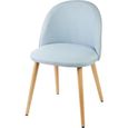 MACARON chaise de salle à manger - Tissu bleu pastel - Scandinave - L 50 x P 50 cm-0