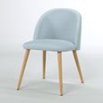 MACARON chaise de salle à manger - Tissu bleu pastel - Scandinave - L 50 x P 50 cm-1