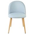MACARON chaise de salle à manger - Tissu bleu pastel - Scandinave - L 50 x P 50 cm-4