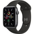 Apple Watch SE GPS - 44mm Boîtier aluminium Gris Sidéral - Bracelet Noir (2020) - Reconditionné - Excellent état-0