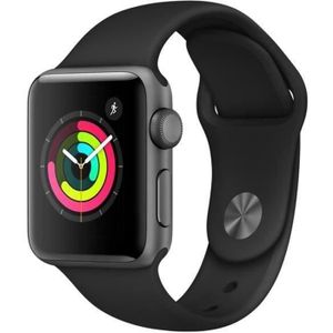 MONTRE CONNECTÉE Apple Watch Series 3 GPS - Boîtier 38 mm Gris sidéral Aluminium - Bracelet Noir (2017) - Reconditionné - Excellent état