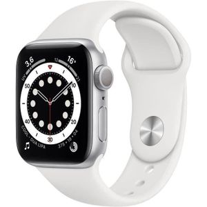 MONTRE CONNECTÉE Apple Watch Series 6 GPS - 40mm Boîtier aluminium Argent - Bracelet Blanc (2020) - Reconditionné - Excellent état