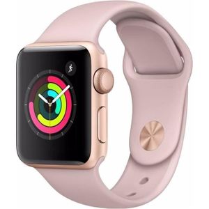 MONTRE CONNECTÉE Apple Watch Series 3 GPS - Boîtier 38 mm Or Aluminium - Bracelet Rose sable (2017) - Reconditionné - Excellent état