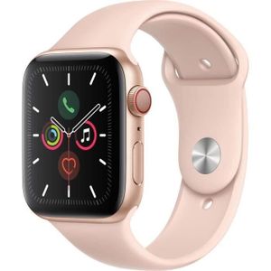 MONTRE CONNECTÉE Apple Watch Series 5 Cellular 44 mm Boîtier aluminium Or - Bracelet Rose - M/L (2019) - Reconditionné - Excellent état