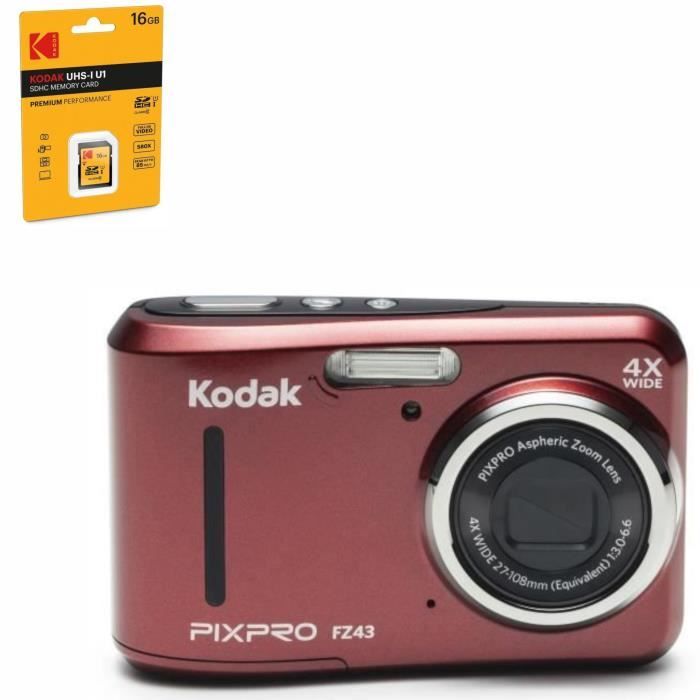 Kodak Fz43 Rd Appareil Photo Compact Rouge Kodak Uhs1 U1