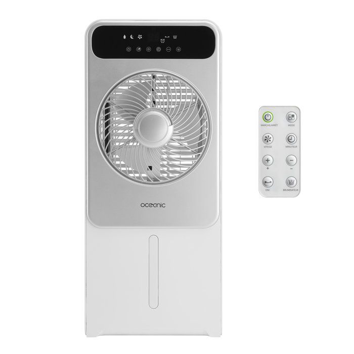Ventilateur brumisateur 3 en 1 OCEANIC Diamètre 23 cm Affichage LED Télécommande Minuterie Moteur DC et