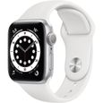 Apple Watch Series 6 GPS - 40mm Boîtier aluminium Argent - Bracelet Blanc (2020) - Reconditionné - Etat correct-0