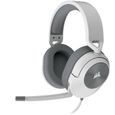 Casque gaming CORSAIR HS55 STEREO - Blanc, Micro-casque filaire jack 3,5mm-0