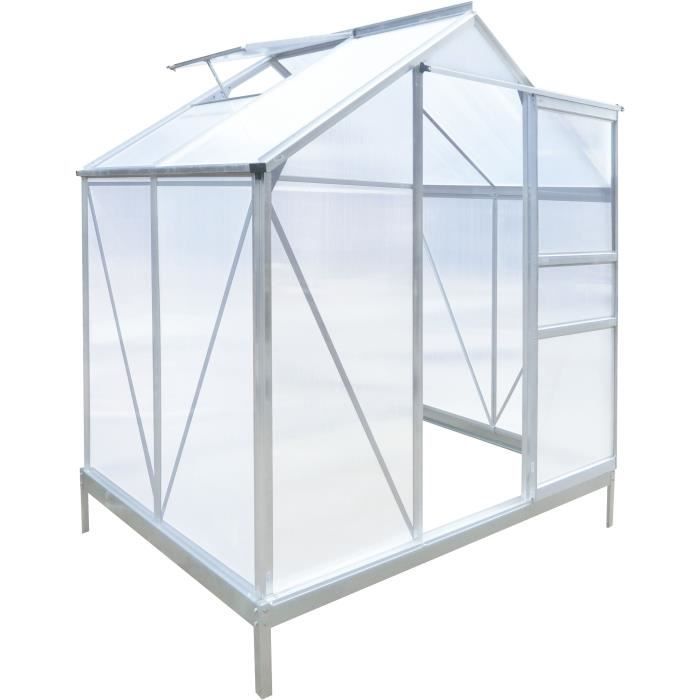 serre de jardin 2 51 m2 aluminium polycarbonate cdiscount jardin