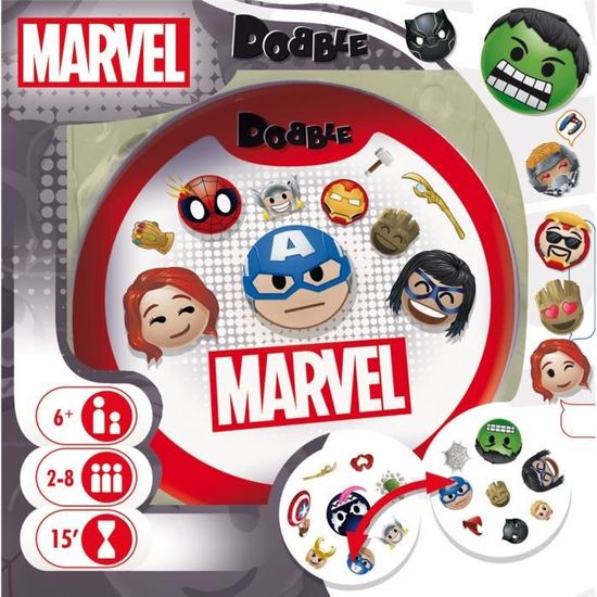 Dobble : Marvel, Jeu de société, À partir de 6 ans, 2 à 8 joueurs, 15  minutes