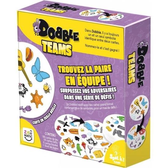 Dobble XXL Zygomatic - Jeu Société Géant Extérieur | 20 Cartes 50cm - 2 à 8 Joueurs