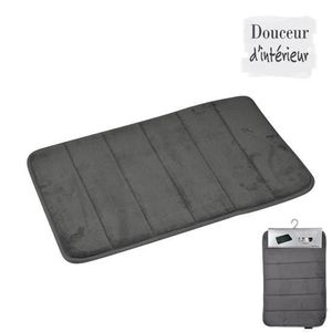 Douceur dInterieur 6GMB271TA Vitamine Tapis M/émoire de Forme Uni Polyester Taupe 60 x 40 x 1 cm