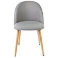 MACARON chaise de salle à manger - Tissu gris clair - Scandinave - L 50 x P 50 cm-1