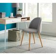 MACARON chaise de salle à manger - Tissu gris clair - Scandinave - L 50 x P 50 cm-2