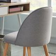 MACARON chaise de salle à manger - Tissu gris clair - Scandinave - L 50 x P 50 cm-3