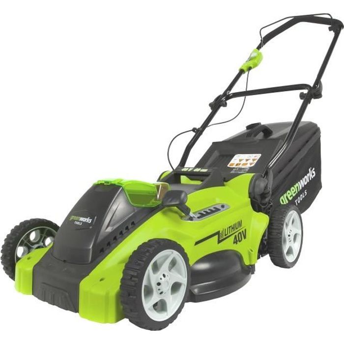 tondeuse greenworks 40v coupe de 41cm 1 batterie 4 0 ah 1 chargeur g40lm41k4 cdiscount jardin
