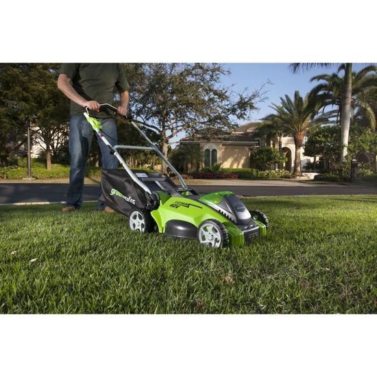 41 cm Largeur de Coupe, jusqu/'à 600m² /& Bobine à Fil Unique pour Les tondeuses à Gazon Greenworks Tondeuse à Batterie Fil de 1,65 mm de diamètre, 4,8 m de Cordon par Bobine, 3 pièces incluses