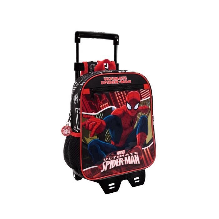 SPIDERMAN Cartable Scolaire ?� Roulettes Maternelle Noir Enfant Gar?�on Noir - Cdiscount Bagagerie 