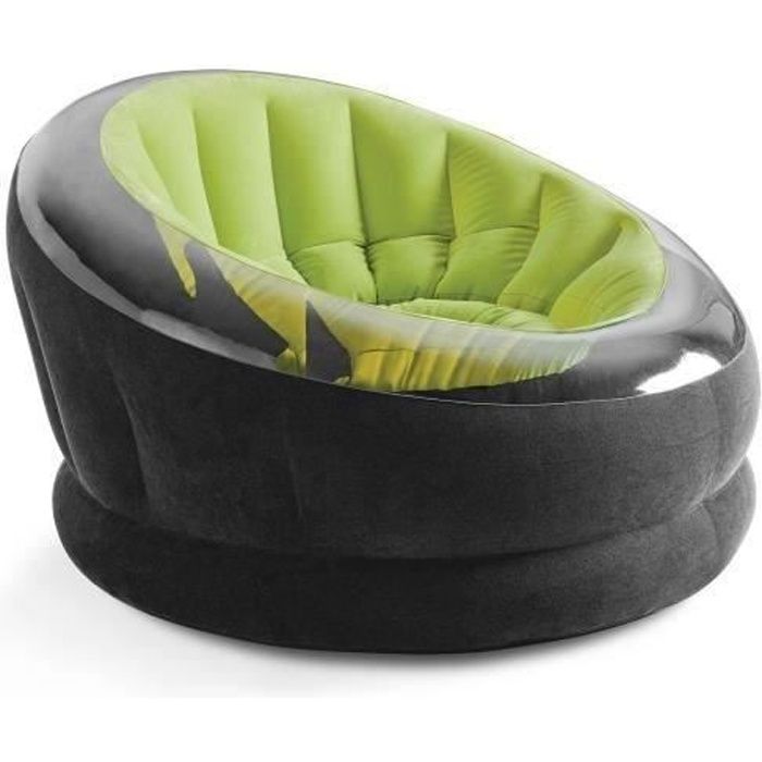 fauteuil gonflable onyx - intex - vert - 1 personne - valve 2 en 1 - chambre supplémentaire