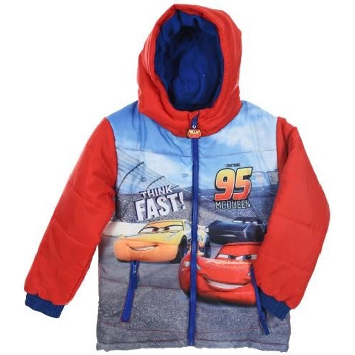 CARS 3 Doudoune Rouge Enfant Garcon Rouge Cdiscount Pret a Porter