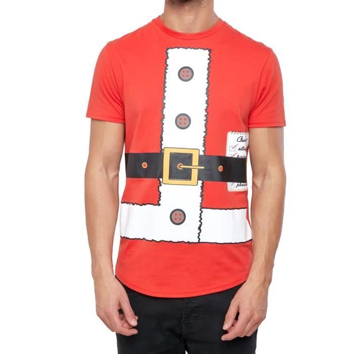 T Shirt De Noel Pere Noel Rouge Homme Achat Vente T Shirt Bientot Le Black Friday Cdiscount