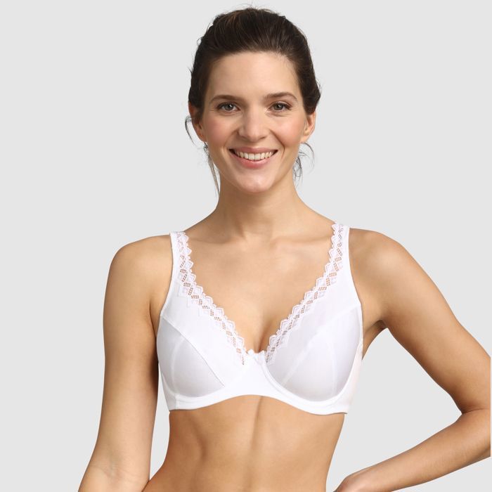 Lot De 6 Soutiens-gorge Sans Armature Blanc Femme - Impact élevé, Non Rembourré, Bretelles Réglables - Pour Sport, Quotidien
