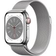 Apple Watch Series 8 GPS + Cellular - 41mm - Boîtier Silver Stainless Steel - Bracelet Silver Milanese Loop-0