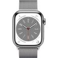 Apple Watch Series 8 GPS + Cellular - 41mm - Boîtier Silver Stainless Steel - Bracelet Silver Milanese Loop-1