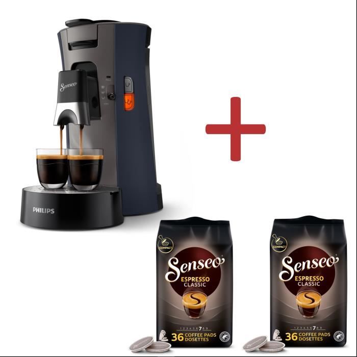 Machine à café PHILIPS SENSEO Select CSA240/71 + 2 packs de dosettes  Espresso Classique - Cdiscount Electroménager